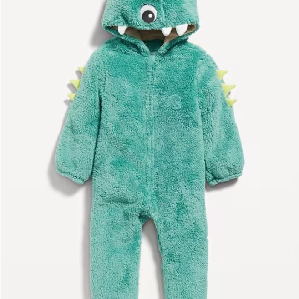 Old Navy Green Fuzzy Dinosaur One Piece